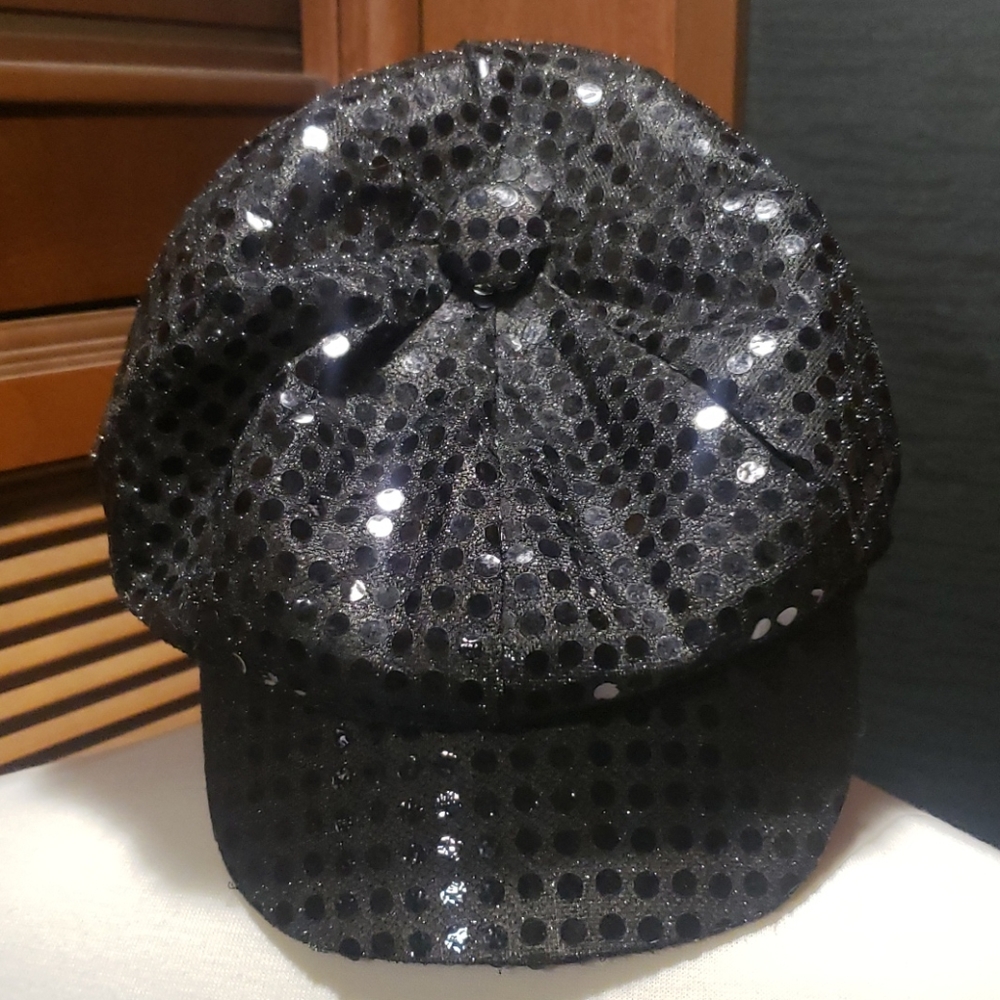 Unisex Black Sequin Hat